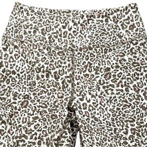 Balance Collection Womens High Rise Bike Shorts Leopard Print Activewear L Yoga